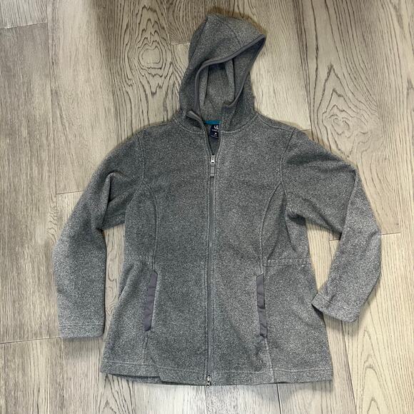 Lands’ End Gray Fleece Jacket Size Medium - Picture 1 of 7
